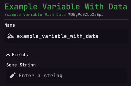 Variable Entry with Data